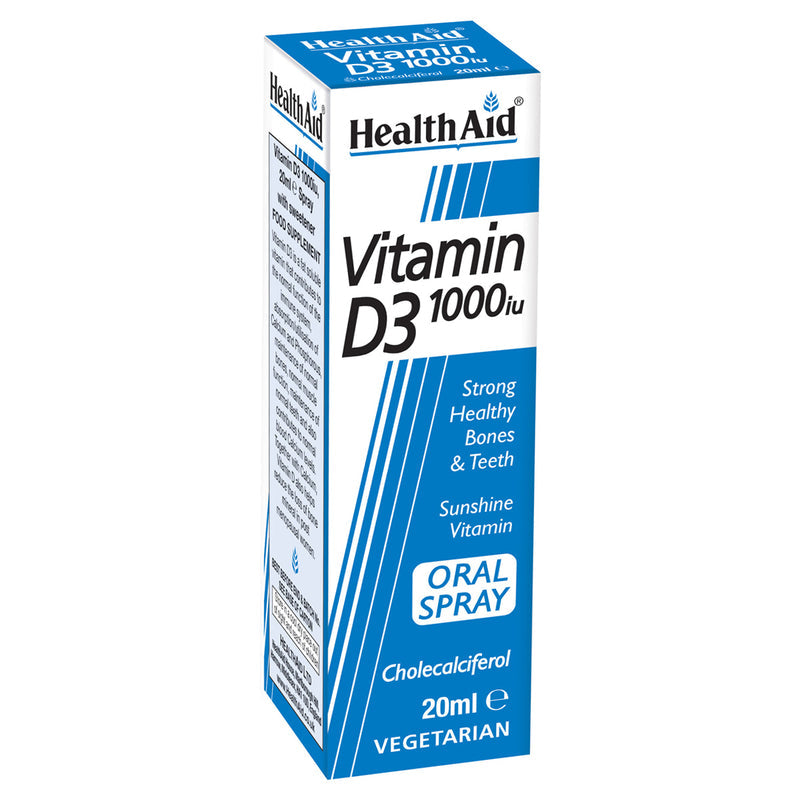 HealthAid Vitamin D3 1000IU Spray - 20ml - HealthAid supplement available at Medicosmetic