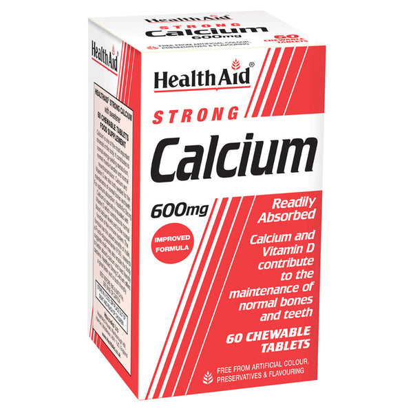 HealthAid Calcium 600mg Chewable - 60 tablets - HealthAid supplement available at Medicosmetic