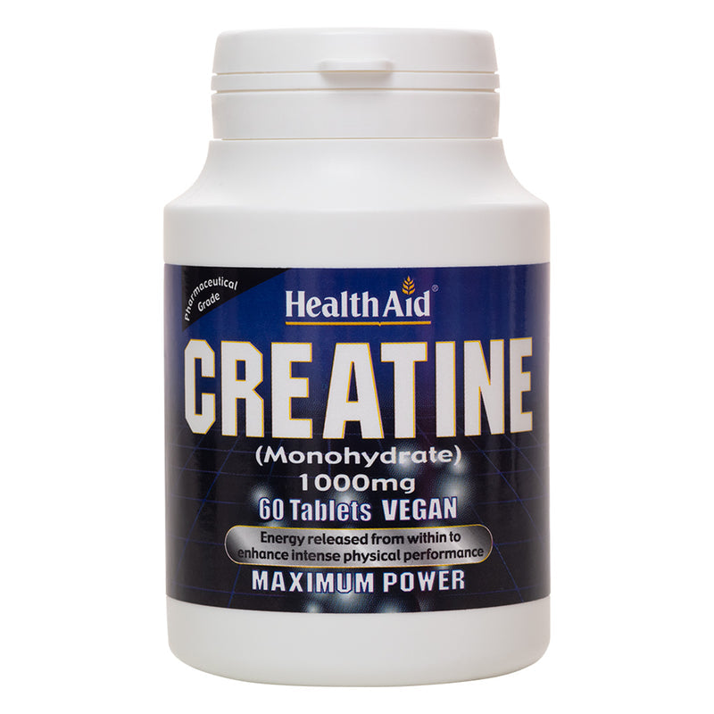 HealthAid Creatine Monohydrate 1000mg - 60 tablets - HealthAid supplement available at Medicosmetic
