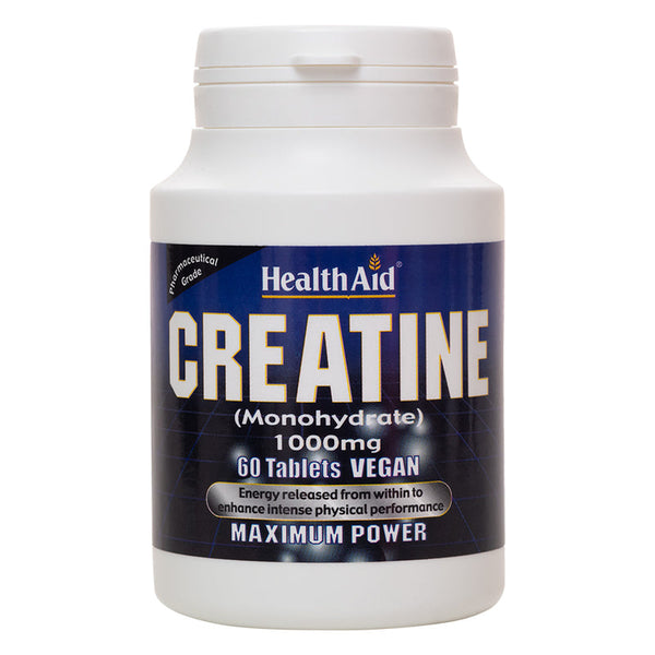 HealthAid Creatine Monohydrate 1000mg - 60 tablets - HealthAid supplement available at Medicosmetic