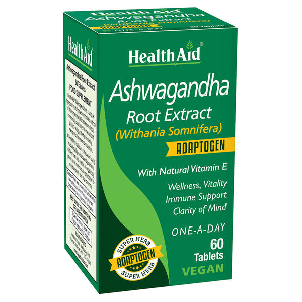HealthAid Ashwagandha Root Extract - 60 tablets - HealthAid supplement available at Medicosmetic