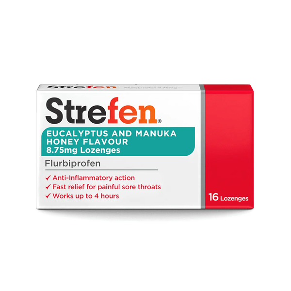 Strefen Eucalyptus & Manuka Honey Lozenges 8.75mg Flurbiprofen
