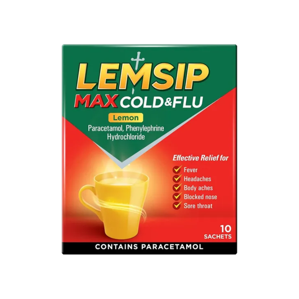Lemsip Max Cold & Flu Lemon Sachets 10 Pack